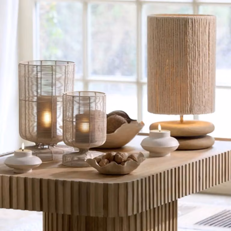 Light en Living EBOLI Lampvoet - Bruin Hout - Diameter: 25 cm, Hoogte: 9 cm