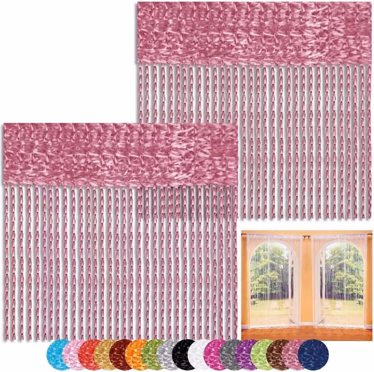 Transparante Draadgordijn Set voor het Verdelen van Ruimtes, 90 x 240 cm