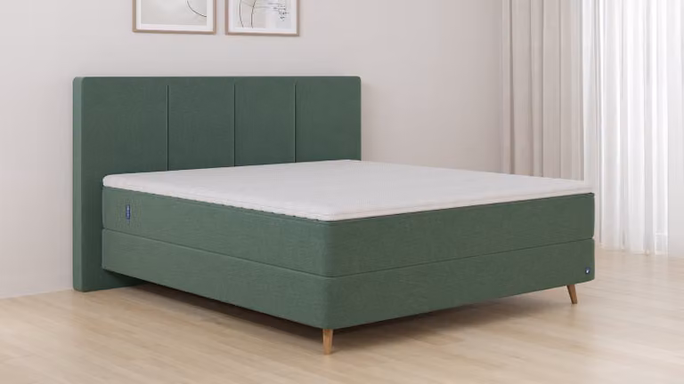 BRUNO Original boxspring mosgroen B/D/H: 200 x 200 cm met pocketveren en houten frame