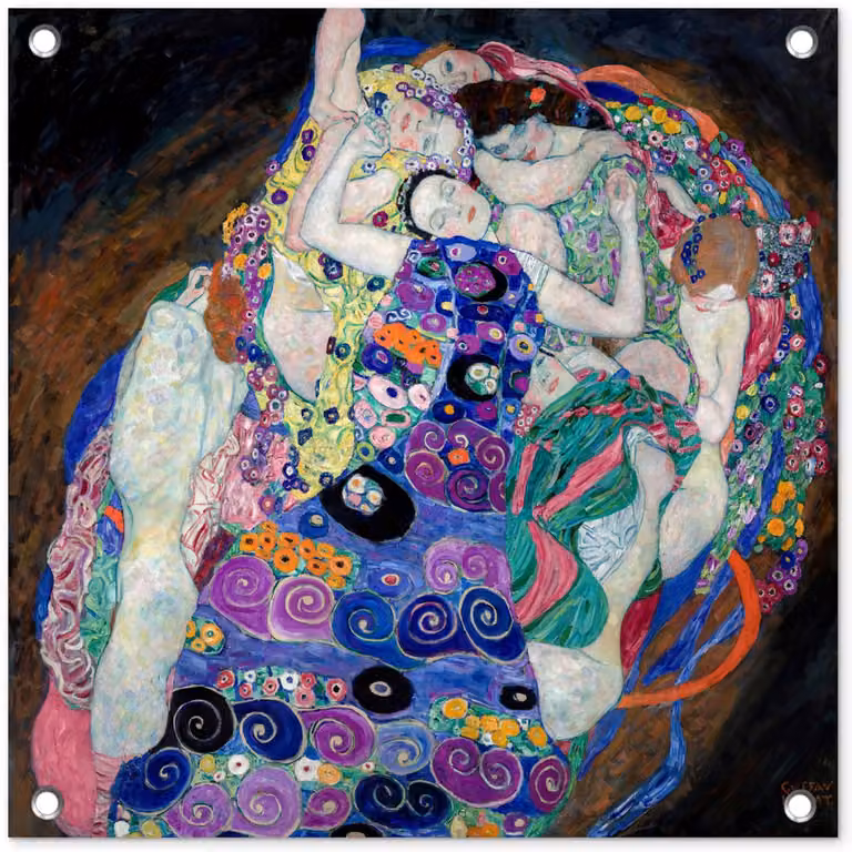 Tuindecoratie Tuinposter The Virgin van Gustav Klimt - Buitendecoratie voor de tuin of schutting - 50 x 50 cm