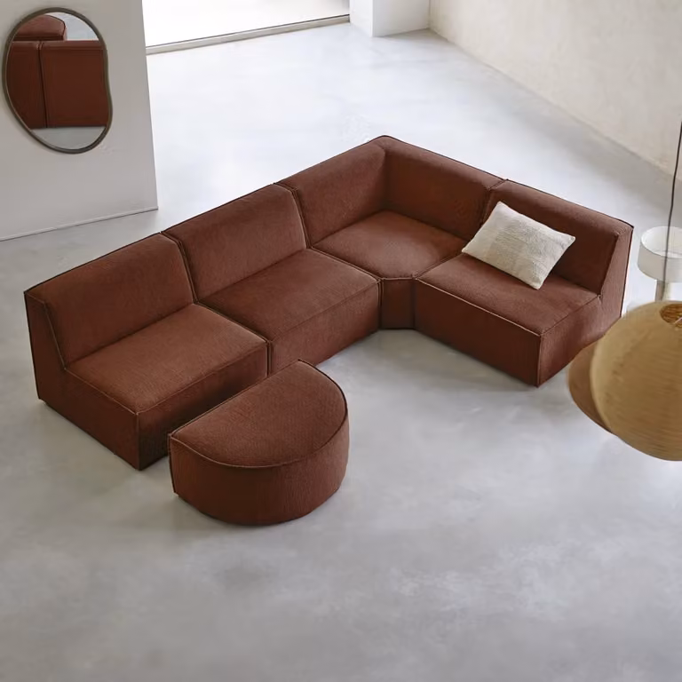 Tikamoon Dario Modulaire Hoekbank met 5-6 zitplaatsen - Rood