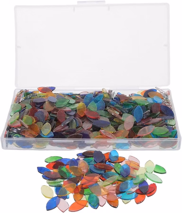 738 stuks Mozaïektegels Bladvorm met glanzende glasafwerking in gemengde kleuren voor DIY decoratie