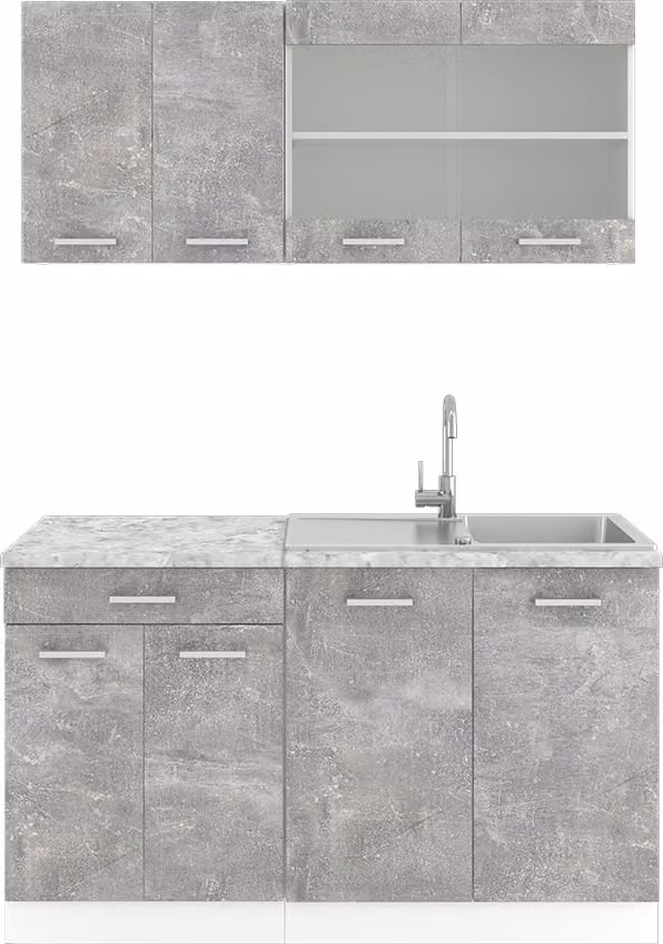 Vicco R-Line Keuken Beton en Marmer Model 30232 Breedte: 140 cm