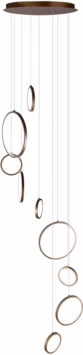 QAZQA Vide Anella Moderne Dimbare LED Hanglamp met 9 lichten in Brons