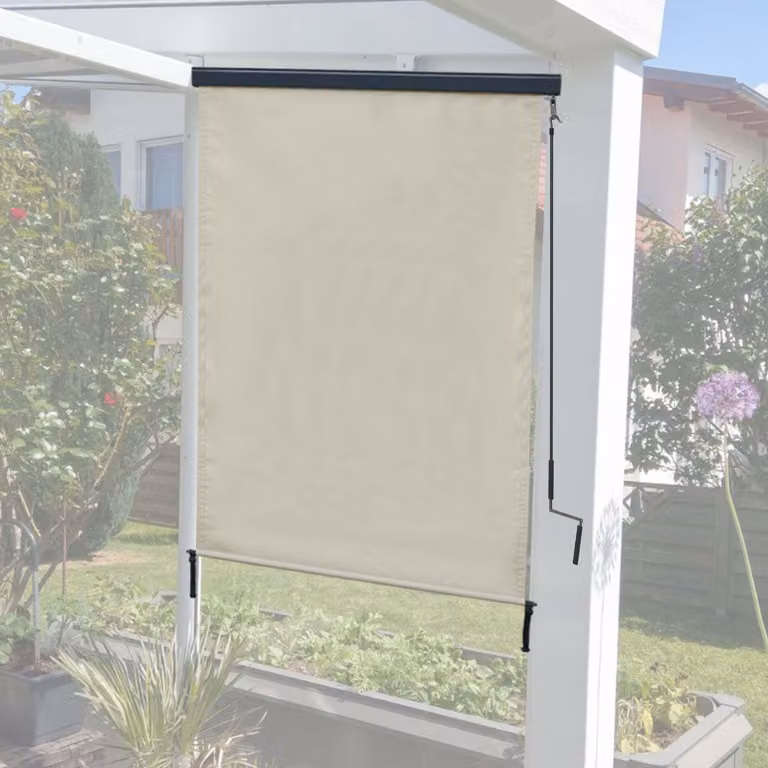 Mendler Verticale zonwering HWC-F42, privacy screen en buitenzonwering met UV-bescherming 50, crème-beige, B: 100 cm, H: 250 cm