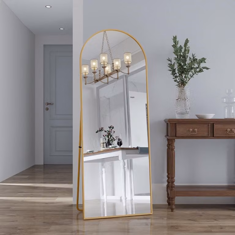 Staande spiegel voor volwassenen in goud, volledige lengte, 162 x 53 cm