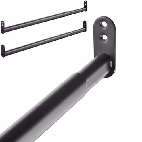 SO-TECH Set van 2 uitschuifbare ovale kledingroeden, matzwart, 900-1100 mm