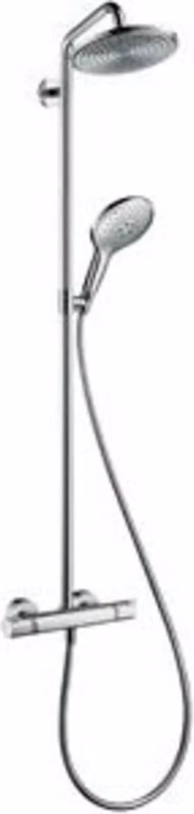 Hansgrohe Raindance Select EcoSmart douchekolom met chromen hoofddouche en Raindance Air 1jet, 240 mm