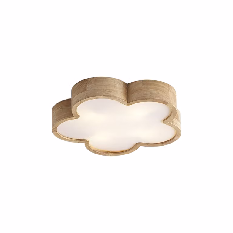 Qazqa Lucille Kinder plafondlamp - Hout en Wit