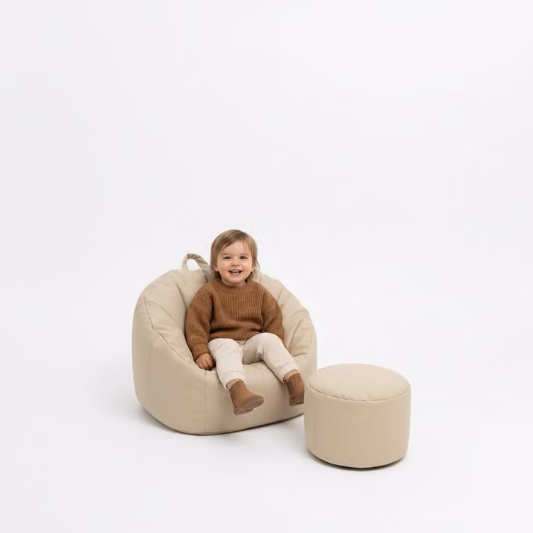 HENVAE Kinderzitzak met Poef - Kinderfauteuil en Indoor Sofa voor de Kinderkamer of Woonkamer