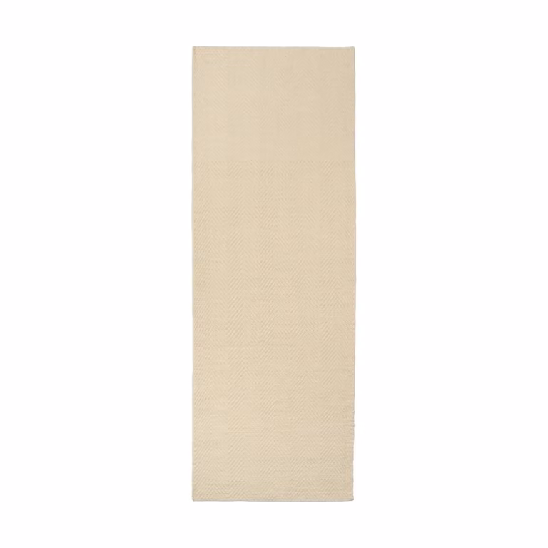 Scandi Living Furrow vloerkleed natuurwit 80 x 240 cm