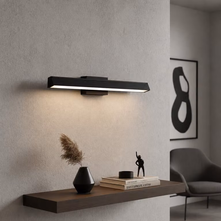 Artdelight Rivera design wandlamp met spiegel en zwart aluminium