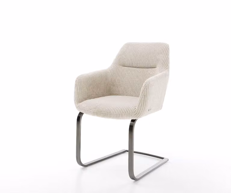 DELIFE Pejo-Flex Sledemodel Stoel met Corduroy Bekleding in Beige en Grijs