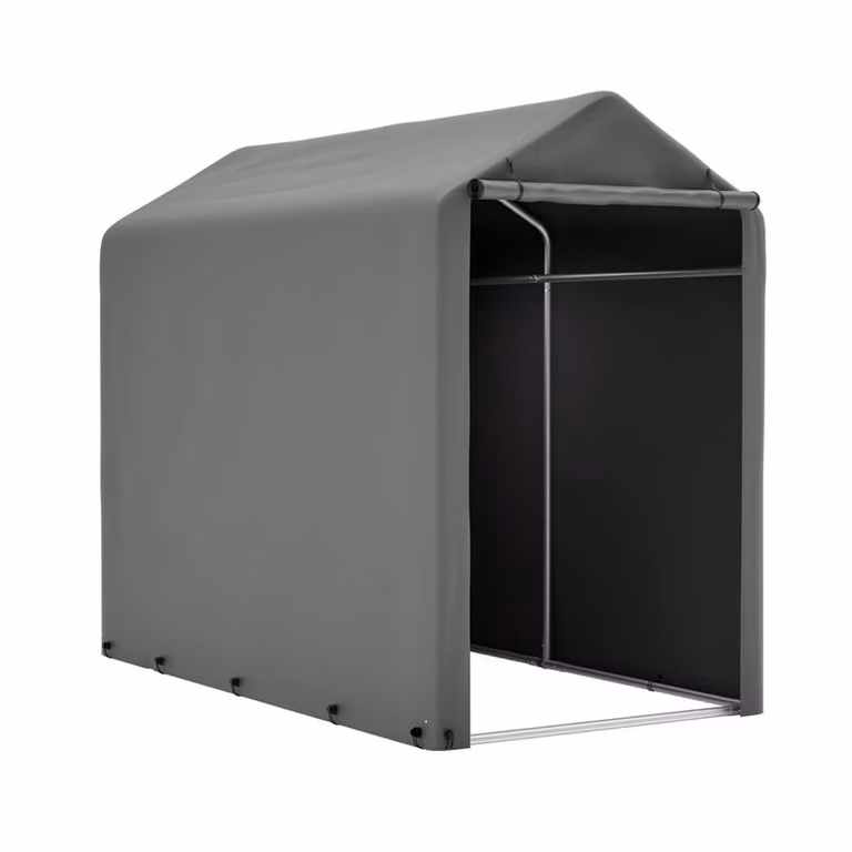 GIHAUVIA Fietstent voor 1-2 fietsen, winterbestendige carport met UV-bestendig PE-dak, Donkergrijs, B/D/H: 190 x 100 x 160 cm