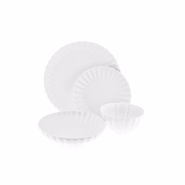 Almina Servies voor 6 personen, 24-delig porselein, wit