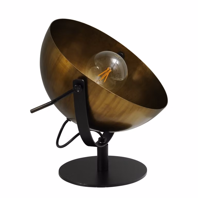 Masterlight Industria Uplighter Larino II Tafellamp Brons en Zwart met E27 fitting