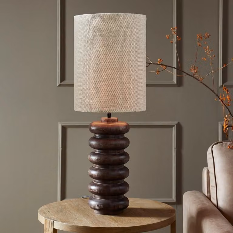 Rivièra Maison Tafellamp Bangli Mangohout Bruin - Hoogte: 49,5 cm