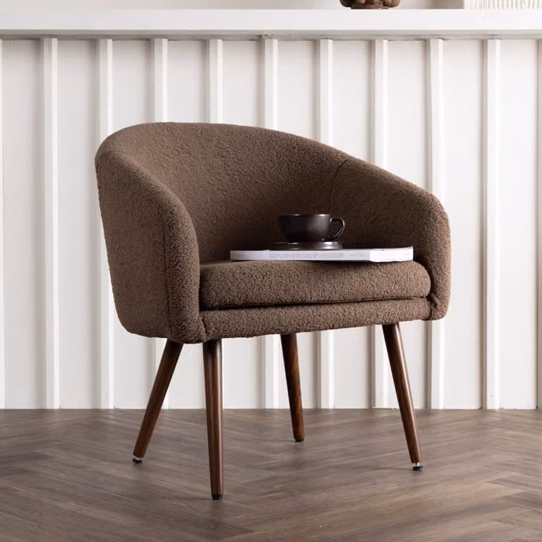Nohr Loungefauteuil Arran Bruin Teddy-stof B: 68 cm, D: 75 cm, H: 63 cm