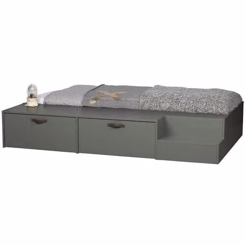 home24 Nymark Houten Bed met Lades Groen Grenenhout B/D/H: 80 x 200 x 131 cm