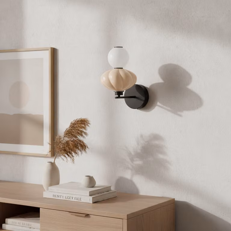 Lyora Wandlamp Oneta wit en beige