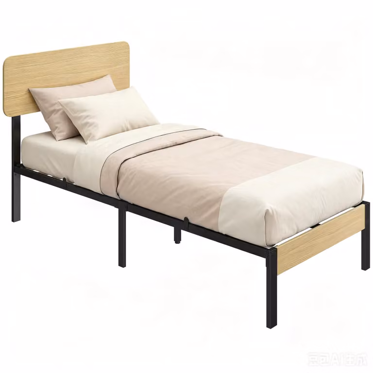 HOMCOM gastenbed met hoofdeinde en opbergruimte, naturel, 90 x 200 cm