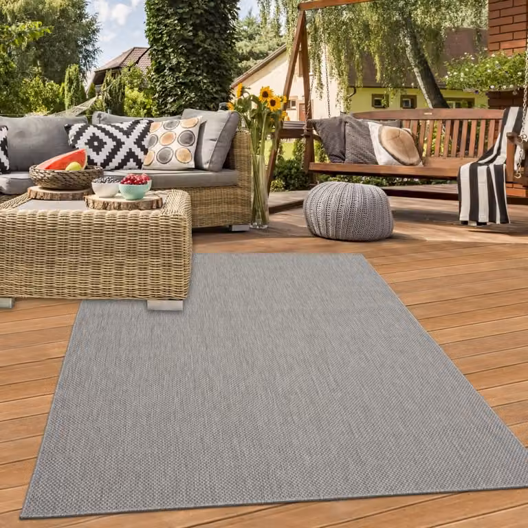 Teppich-Traum Sisal Vloerkleed Grijs Rechthoekig 140 x 200 cm