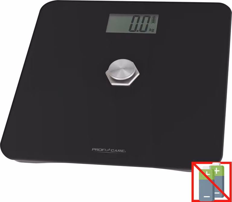 ProfiCare Personenweegschaal PC-PW 3112 Zwart - Digitale weegschaal met kinetische energie, meetbereik 5g – 180 kg