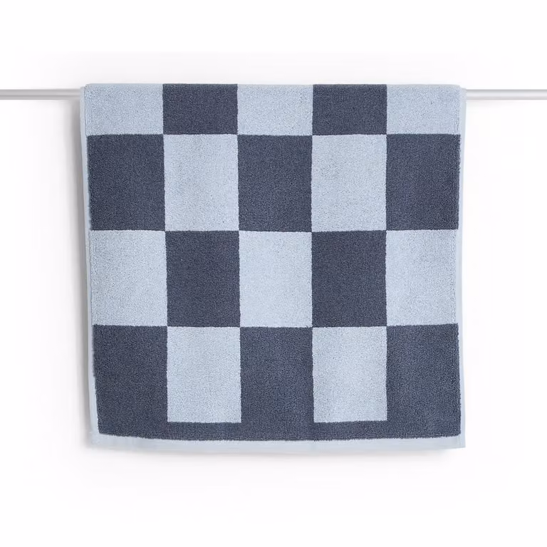 HAY Check badmat Steel blue B: 50 cm, D: 90 cm