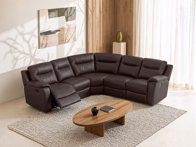 Leren relaxhoekbank EVASION bruin B/D/H: 217 x 162 x 100 cm