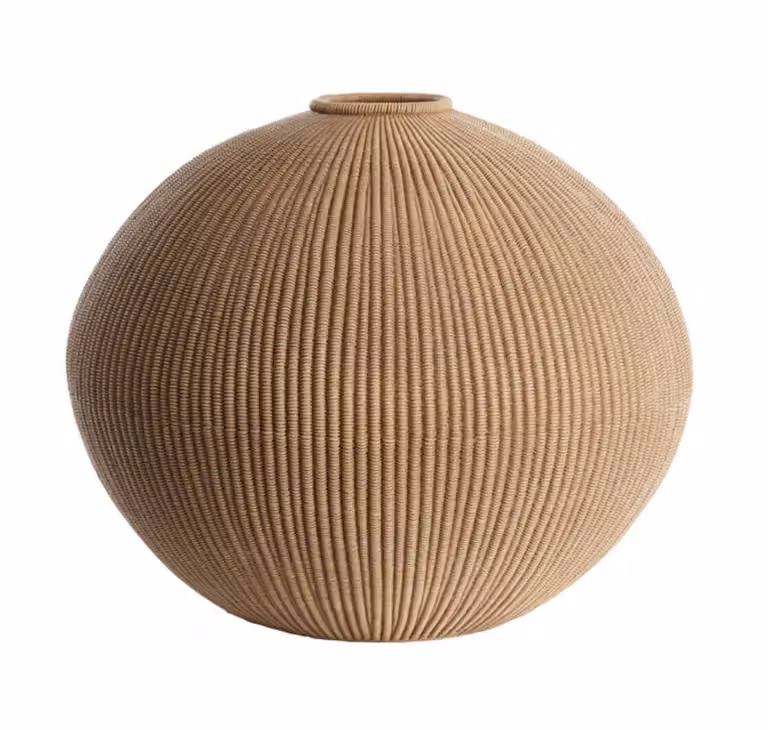 Light & Living Vaas Valerie Modern Gestreept Lichtbruin B: 46 cm, H: 37 cm