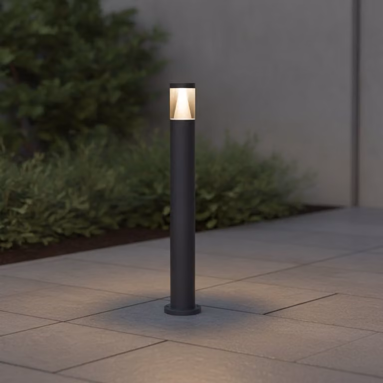 Lyora Rock design solar tuinlamp zwart met warm wit licht, Hoogte: 83 cm