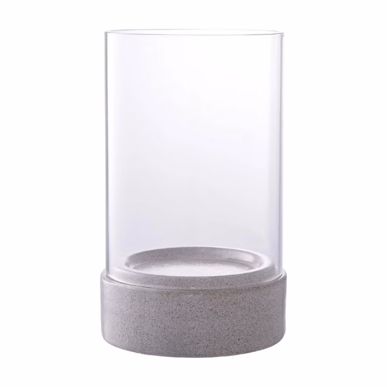 Nest of Nora Windlicht kaarshouder glas Grijs H 25,5 cm x B 16 cm