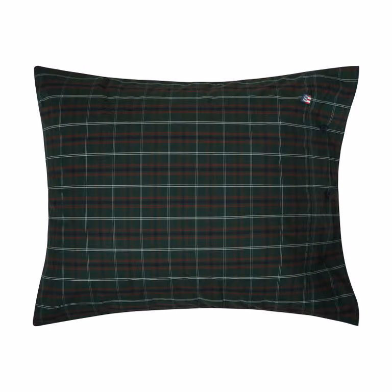 Lexington Kussensloop Checked katoenpercale Green-navy 50x60 cm