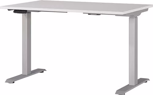 Germania elektrisch in hoogte verstelbaar bureau in grijs en zilver, B: 120 cm, H: 80 cm, D: 120 cm