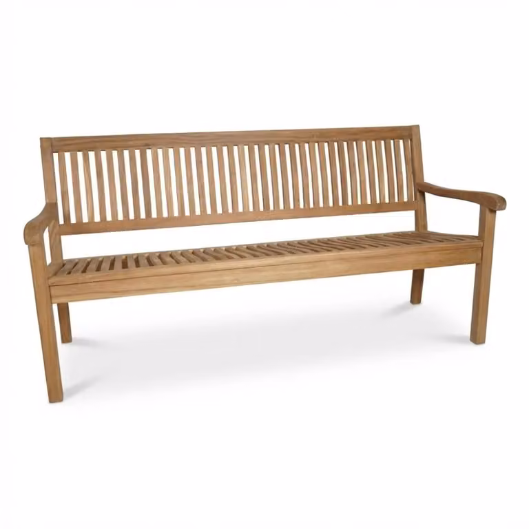 Malmo 3-zits tuinbank van teakhout in Natural Teak, Breedte: 180 cm