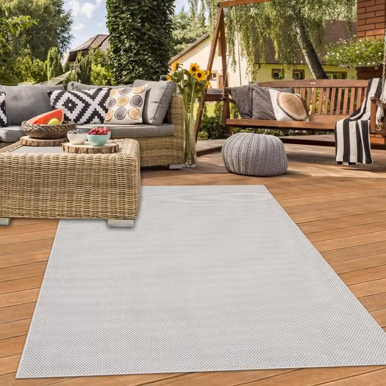 Teppich-Traum Klassiek vloerkleed voor binnen en buiten, effen crèmekleurig, B/D: 200 x 280 cm