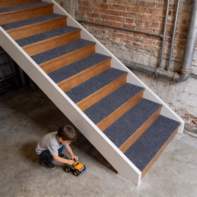 Set van 5 rechthoekige trapmatten met antislip onderkant voor veilig lopen, 34 x 50 cm
