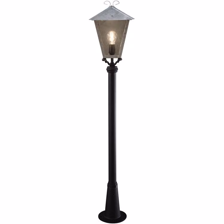 Konstsmide Benu Landelijke Tuinlamp - Zwart en Zinkgrijs - Hoogte: 128 cm