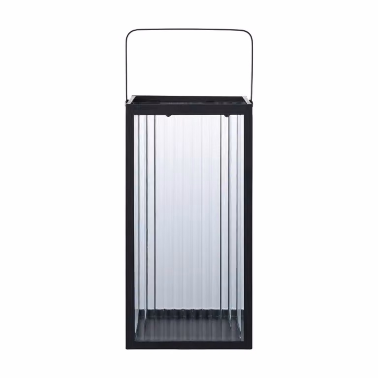 Nest of Nora Lantaarn windlicht - Zwart - Metaal en glas