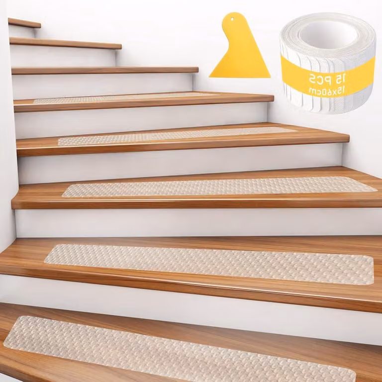Antislip Traptreden - Zelfklevende Trapmatten - Transparant - 15 x 60 cm