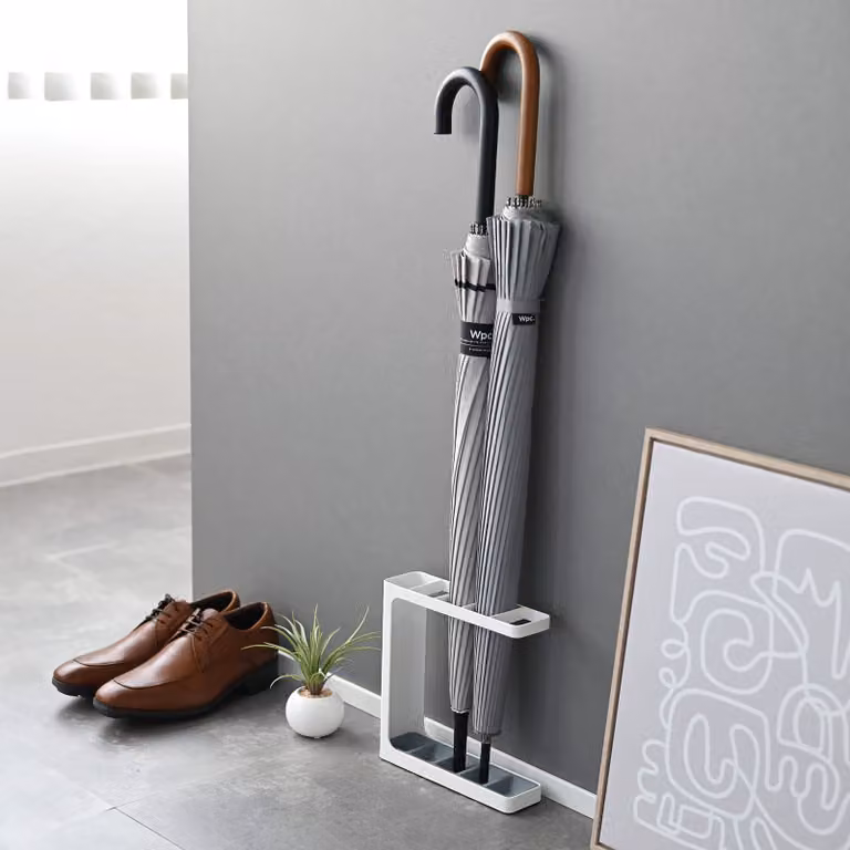 home24 Paraplubak Grind Slim wit, B/D/H: 24 x 24 x 7 cm