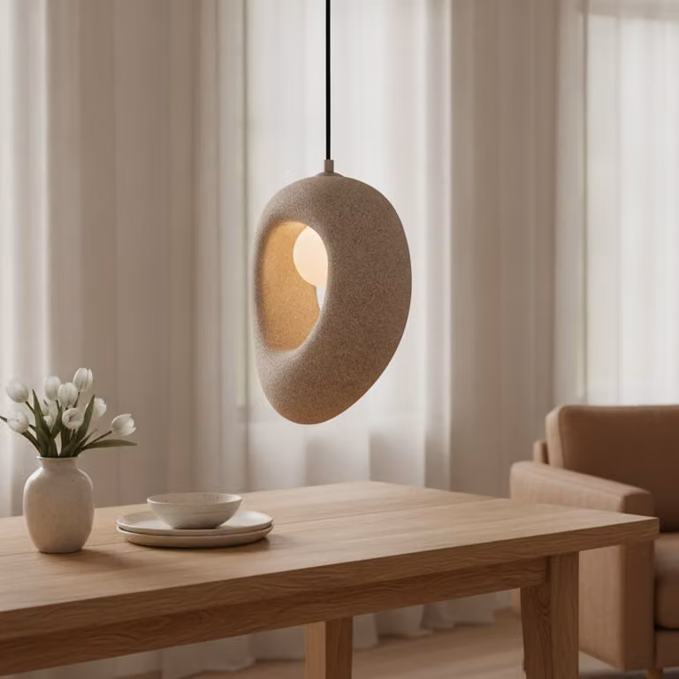 Lyora Natuurlijke hanglamp Tempus bruin beige diameter 30 cm