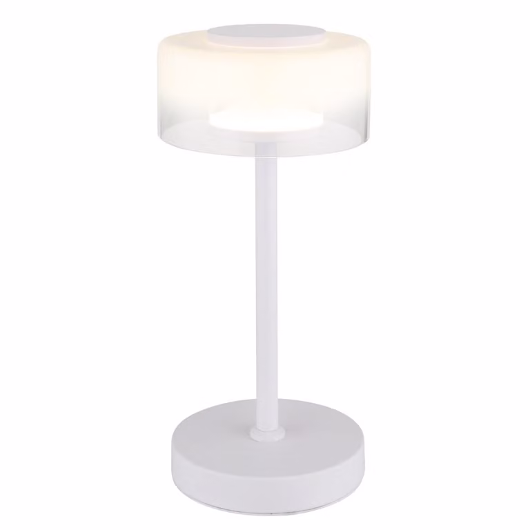 Globo Belinda Design LED-tafellamp wit/transparant Ø 15 cm