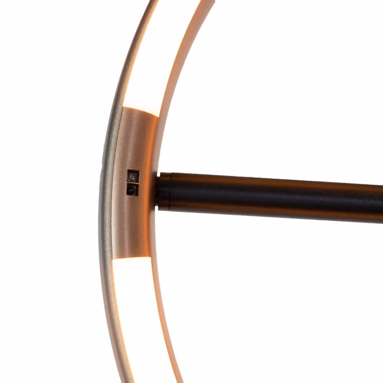 Stars of Light Trabuco Vloerlamp zwart en bruin met ronde kap Ø 42 cm