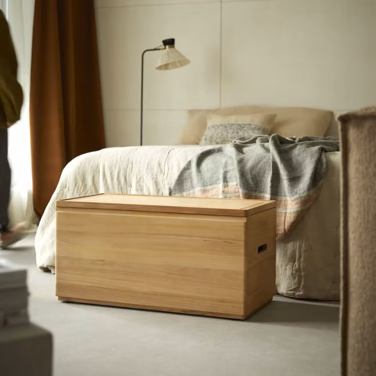 Tikamoon Nino Kist van massief teak - Bruin - B/D/H: 80 x 40 x 40 cm