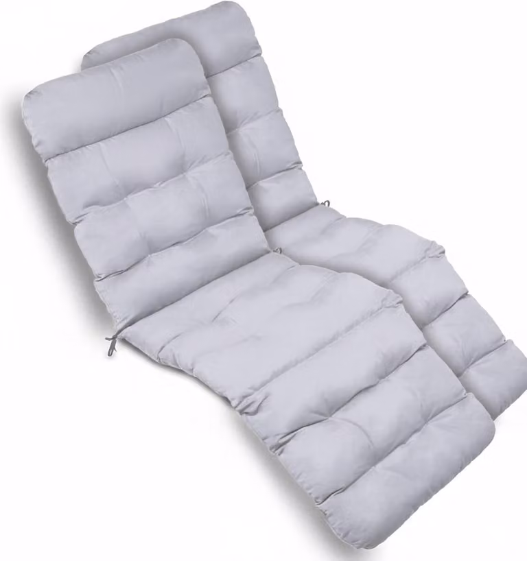 Beautissu Set van 2 Comfortabele Ligkussens voor Ligstoel, Lichtgrijs, B/D/H: 200 x 50 x 8 cm