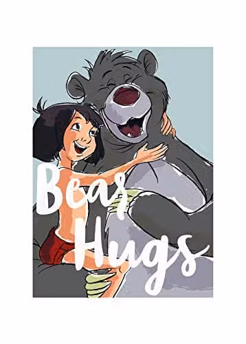 Komar Disney Bear Hug muurschildering decoratie voor de kinderkamer of babykamer, breedte: 50 cm, hoogte: 70 cm