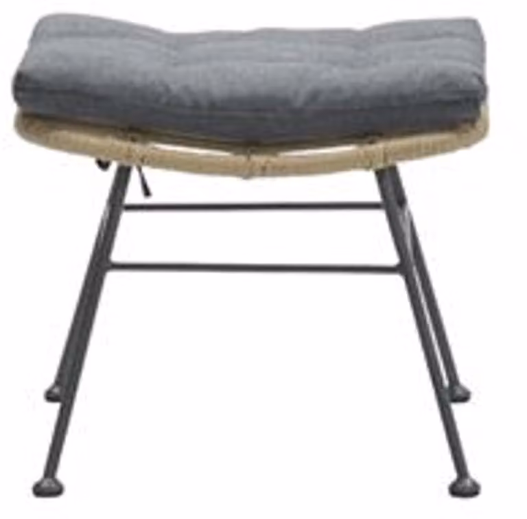 Voetenbank Luna/Libelle in natural rotan en mystic grey