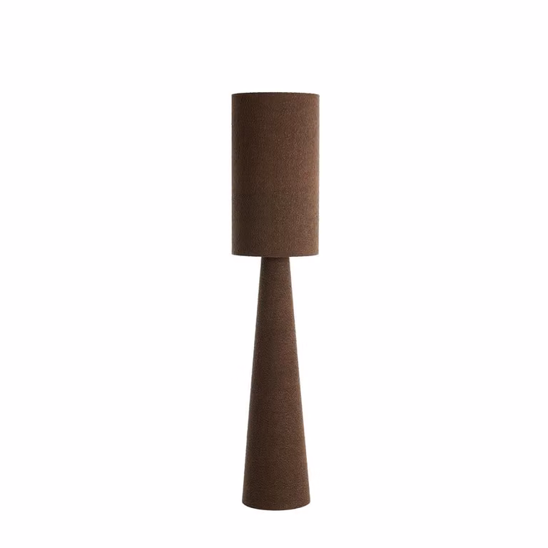 Light & Living Micky Vloerlamp - Bruin - Bouclé - Hoogte: 180 cm, Diameter: 38 cm