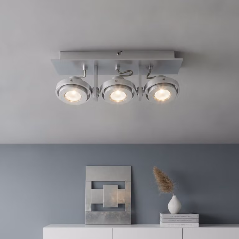 Artdelight Meist 3-lichts opbouwspot aluminium grijs GU10